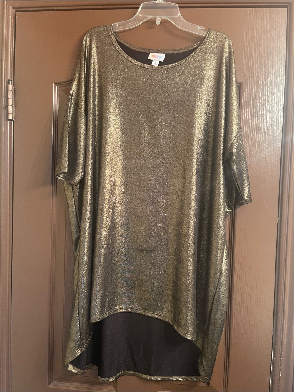 LuLaRoe Metallic Gold Tunic Top